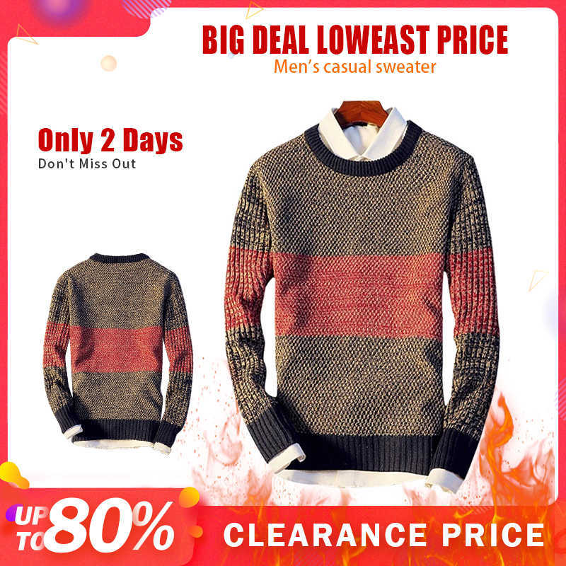 Men's Sweater Slim Fit Knitted Autumn Winter Casual Men Sweaters Pullovers Knitt Elastic Pullover Men Pull Homme Clearance Price 210528