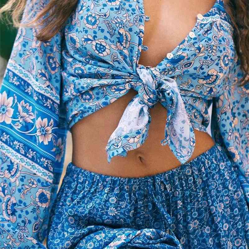 Bohemian Stream Flower Print Long Skirt Stitching Ruched Ruffle Hem Holiday Women Adjust Waist Swing Skirts Beach 210429