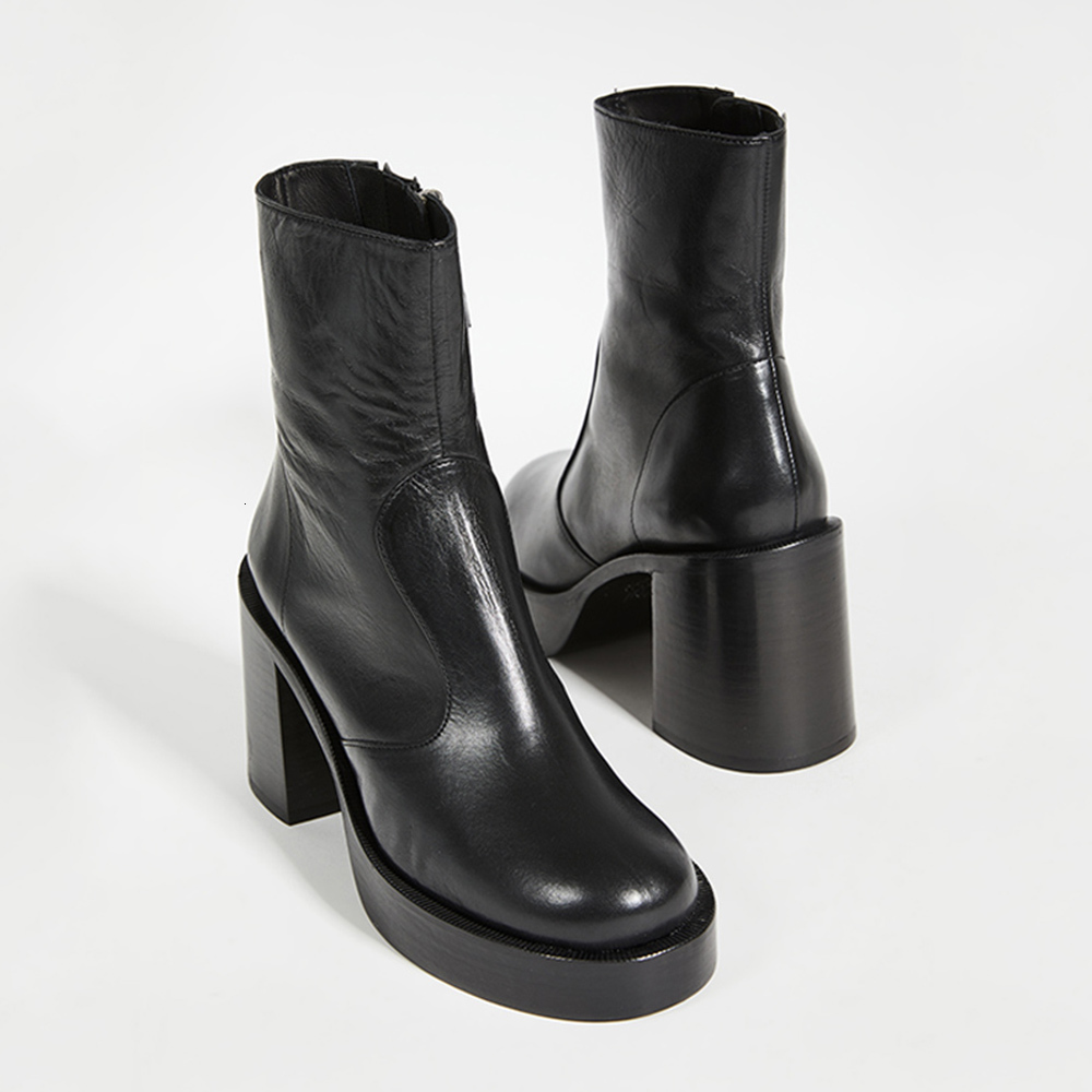 boots womans ankle black leather round toe zipper 9cm high heels platform footwear elegant handmade shoes gxes
boots womans ankle black leather round toe zipper 9cm high heels platform footwear elegant handmade shoes gxes