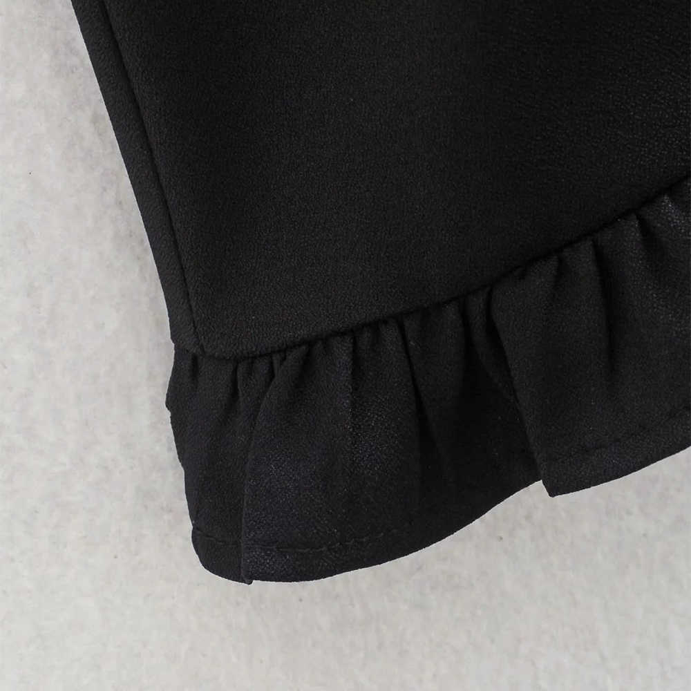 Women Dress Lace Collared Double breasted Short Sleeves Mini dress Chic Lady elegant Vintage Casual Woman Dresses 210709