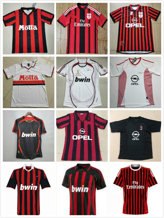 01 02 03 Retro Ac Milan Soccer Jerseys 90 91 Kaka Baggio Ronaldo Nesta Maldini VAN BASTEN Pirlo Inzaghi Beckham Gullit Shevchenko Vintage 06 07 2009 football Shirt
01 02 03 Retro Ac Milan Soccer Jerseys 90 91 Kaka Baggio Ronaldo Nesta Maldini VAN BASTEN Pirlo Inzaghi Beckham Gullit Shevchenko Vintage 06 07 2009 football Shirt
