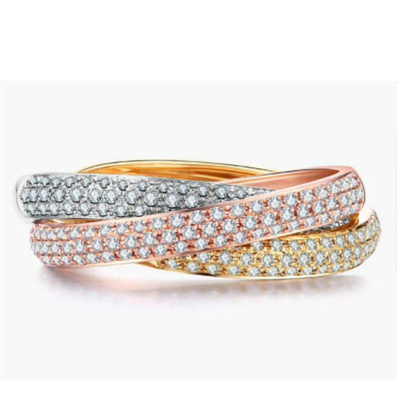 3 colors Micro pave Diamond cz Ring 925 sterling silver Engagement Wedding band Rings for Women men Gemstones Party Jewelry Gift