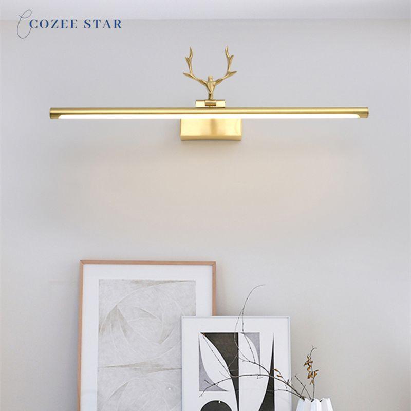 Nordic Copper LED Mirror Light Wall Lamp Antler Brass Acrylic Indoor Lighting Bedroom Bathroom Corridor Living Room Lights
Nordic Copper LED Mirror Light Wall Lamp Antler Brass Acrylic Indoor Lighting Bedroom Bathroom Corridor Living Room Lights
