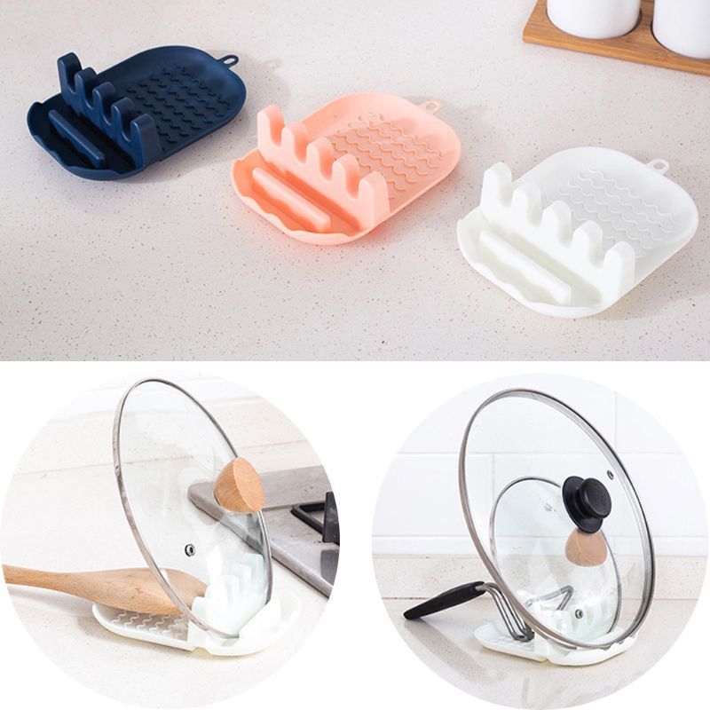 1 Pcs Kitchen Cooking Tool Kitchen Silicone/Pp Lepel Rest of the article Column Holder Heat resistant Storage Plates 3 Colors