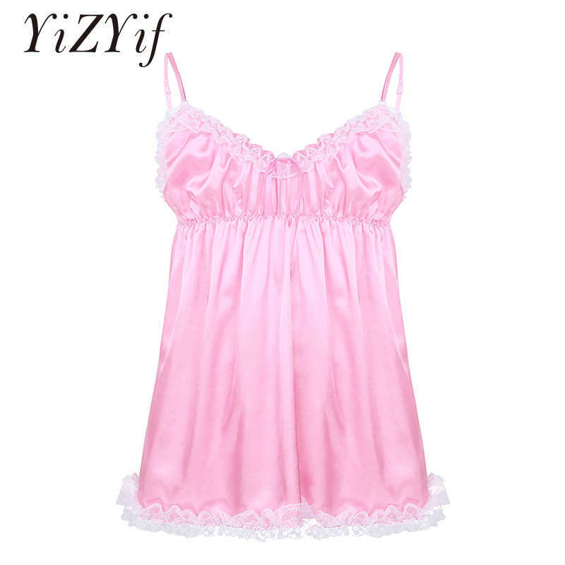 Men Sissy Satin Dress Sexy Lingerie Frilly Ruffled Lace Hem Smooth Soft Satin Dress Nightwear Exotic Sleepwear Gay Men Underwear S0825, Pink
Men Sissy Satin Dress Sexy Lingerie Frilly Ruffled Lace Hem Smooth Soft Satin Dress Nightwear Exotic Sleepwear Gay Men Underwear S0825, Pink
