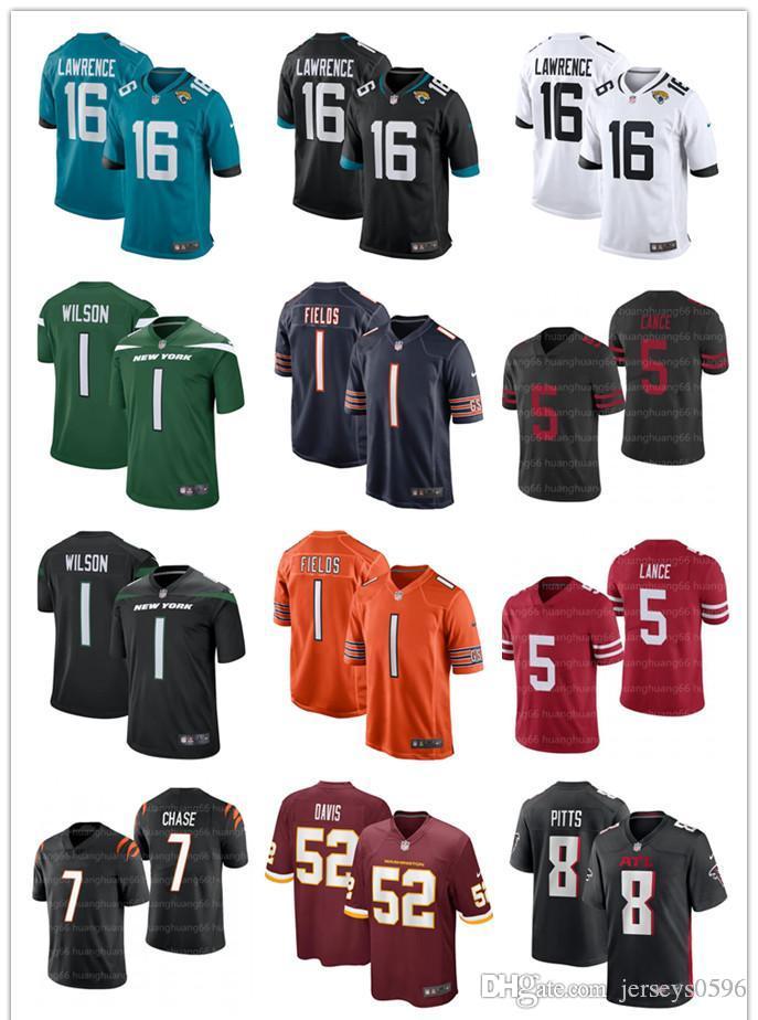 2021 Draft Jersey 16 Trevor Lawrence 5 Trey Lance 1 Zach Wilson 7 Ja'Marr Chase 1 Justin Fields 52 Jamin Davis 8 Kyle Pitts Football Je, Black;red
2021 Draft Jersey 16 Trevor Lawrence 5 Trey Lance 1 Zach Wilson 7 Ja'Marr Chase 1 Justin Fields 52 Jamin Davis 8 Kyle Pitts Football Je, Black;red