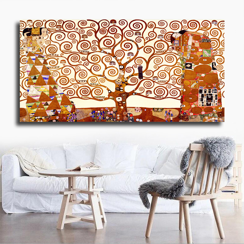 modern wall art tree of life gustav klimt wall pictures for living room canvas painting decorative printed art drop