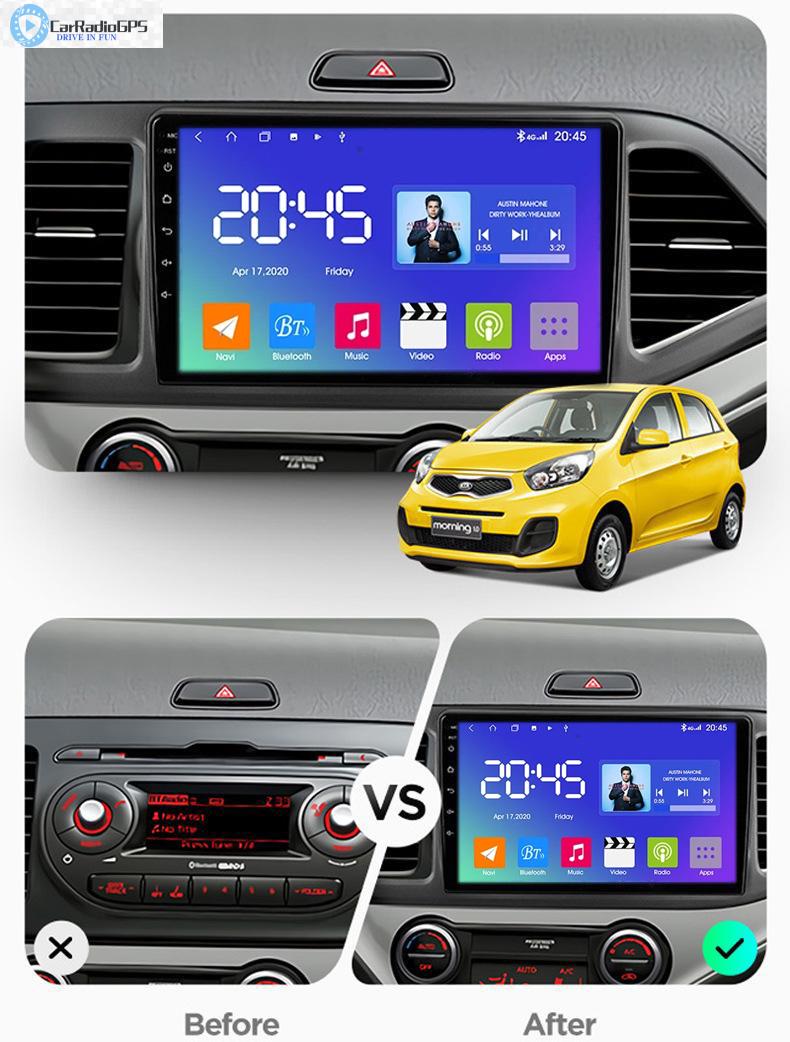 Android 10 Car dvd Radio Player for KIA PICANTO 2011-2015 Head Unit Wifi Steering Wheel Control DSP IPS Screen 9 Inch