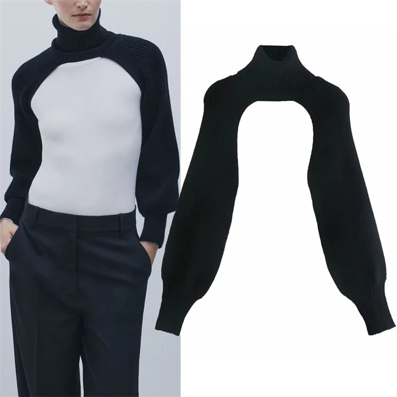 Black Turtleneck Arm Warmers Knitted Sweater Women Fashion Ribbed Trims Long Puff Sleeve Ladies Casual Pullovers Tops 210519
Black Turtleneck Arm Warmers Knitted Sweater Women Fashion Ribbed Trims Long Puff Sleeve Ladies Casual Pullovers Tops 210519