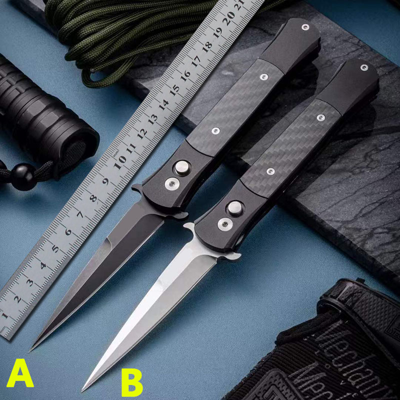 New Prot PT1718 Single Action Automatic Knife Fast Open D2 Blade T6 Aluminum Alloy Carbon Fiber Handle Outdoor Self Defense Hunting Pocket Survival Auto Knife UT85
New Prot PT1718 Single Action Automatic Knife Fast Open D2 Blade T6 Aluminum Alloy Carbon Fiber Handle Outdoor Self Defense Hunting Pocket Survival Auto Knife UT85