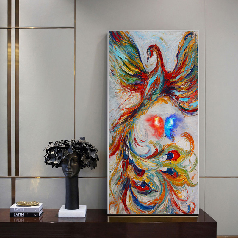 Indoor Decoration Animal Canvas Posters And Prints Wall Art Pictures For Living Room Home Decor Colorful Bird Peacock Painting