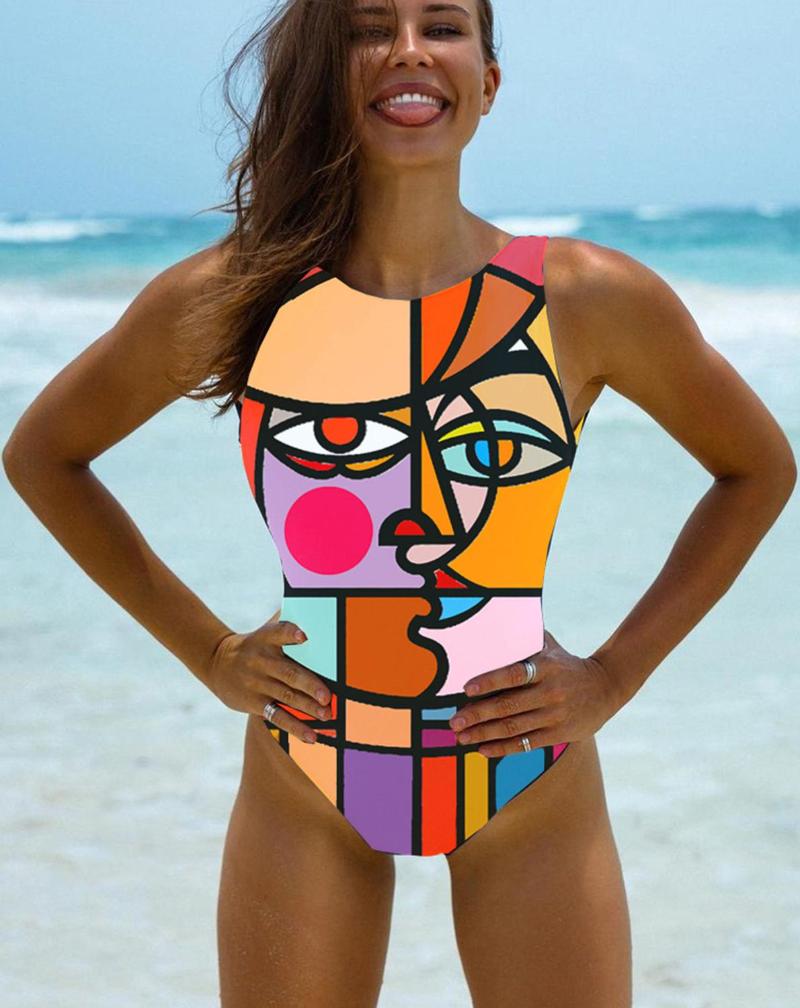 Sexy High Neck One Piece Swimsuit Boho Style Print Bodysuit Swimwear Women Backless Brazilian Monokini Swimming Suit One-Piece Suits
Sexy High Neck One Piece Swimsuit Boho Style Print Bodysuit Swimwear Women Backless Brazilian Monokini Swimming Suit One-Piece Suits