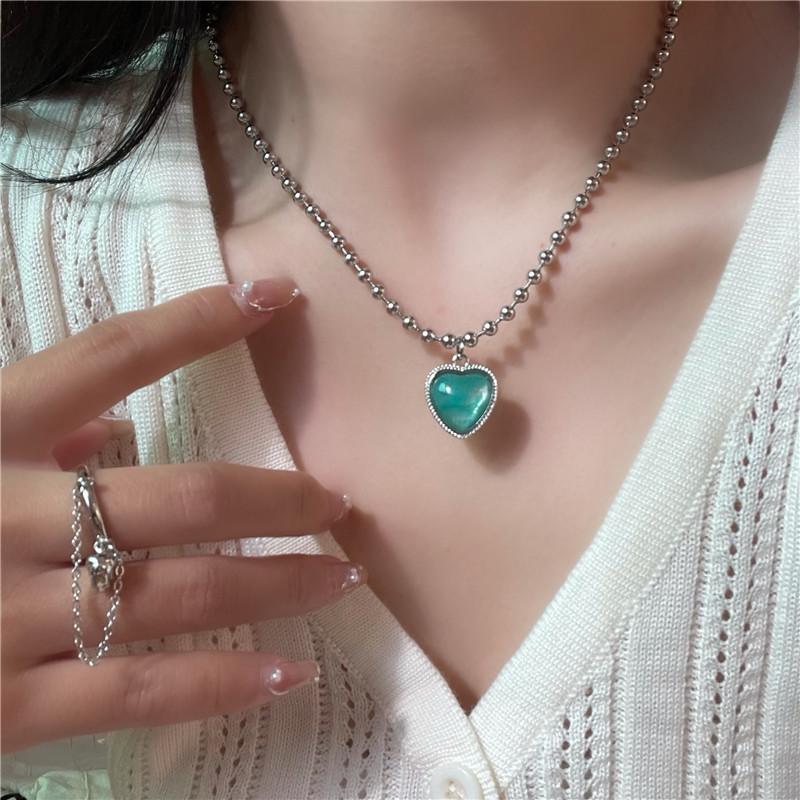 Chains Korean Simple Design Fashion Necklace Blue Retro Girl Color Jelly Metal Love Elegant Women Female Jewelry, Silver
Chains Korean Simple Design Fashion Necklace Blue Retro Girl Color Jelly Metal Love Elegant Women Female Jewelry, Silver