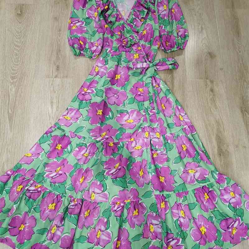 Truevoker European High Street Cottagecor Dress Lady Short Sleeve Multi Print Midi Long Wraped Party Robe 210602, Sky blue
Truevoker European High Street Cottagecor Dress Lady Short Sleeve Multi Print Midi Long Wraped Party Robe 210602, Sky blue