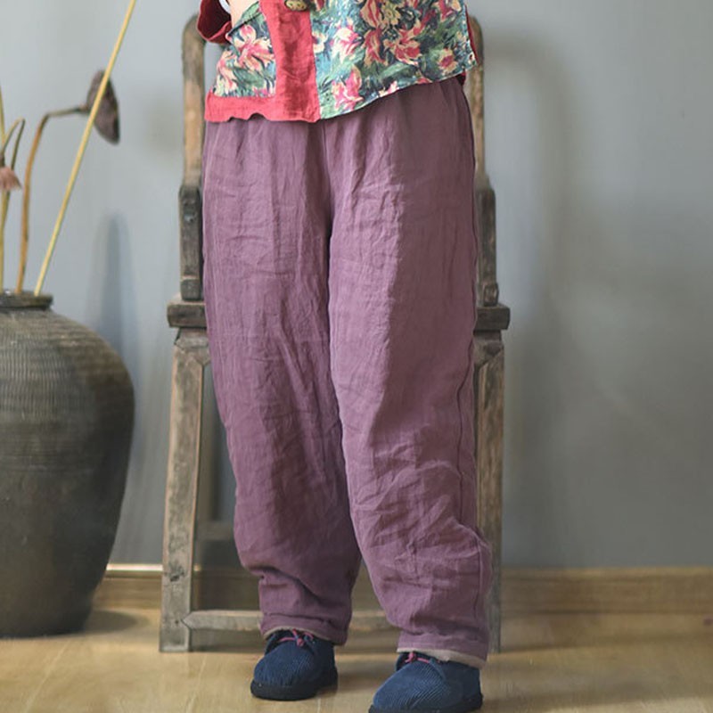 Johnature Autumn Winter Cotton Linen Elastic Waist Warm Straight Pants Loose Leisure All-match Women Full Length Pants 210521, Red
Johnature Autumn Winter Cotton Linen Elastic Waist Warm Straight Pants Loose Leisure All-match Women Full Length Pants 210521, Red