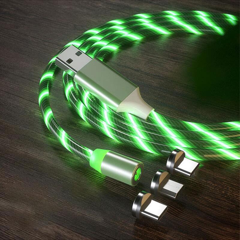 3 in 1 USB Charging Cable Revolutionary Magnetic Suction Blind Charging Green Snail Flexible Flowing Light 1M 2.4A Fast Charging Wire
3 in 1 USB Charging Cable Revolutionary Magnetic Suction Blind Charging Green Snail Flexible Flowing Light 1M 2.4A Fast Charging Wire