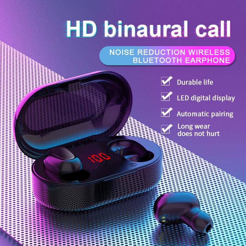 Bluetooth Headset 5.0 With Led Digital Display Sports Earphones Wireless Tws Mini Stereo Earphone Headphones
Bluetooth Headset 5.0 With Led Digital Display Sports Earphones Wireless Tws Mini Stereo Earphone Headphones