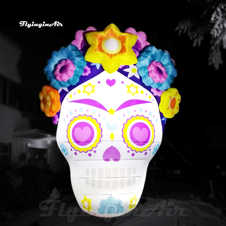5m Giant Inflatable Mexican Catrina Sugar Skull Model For Day of The Dead