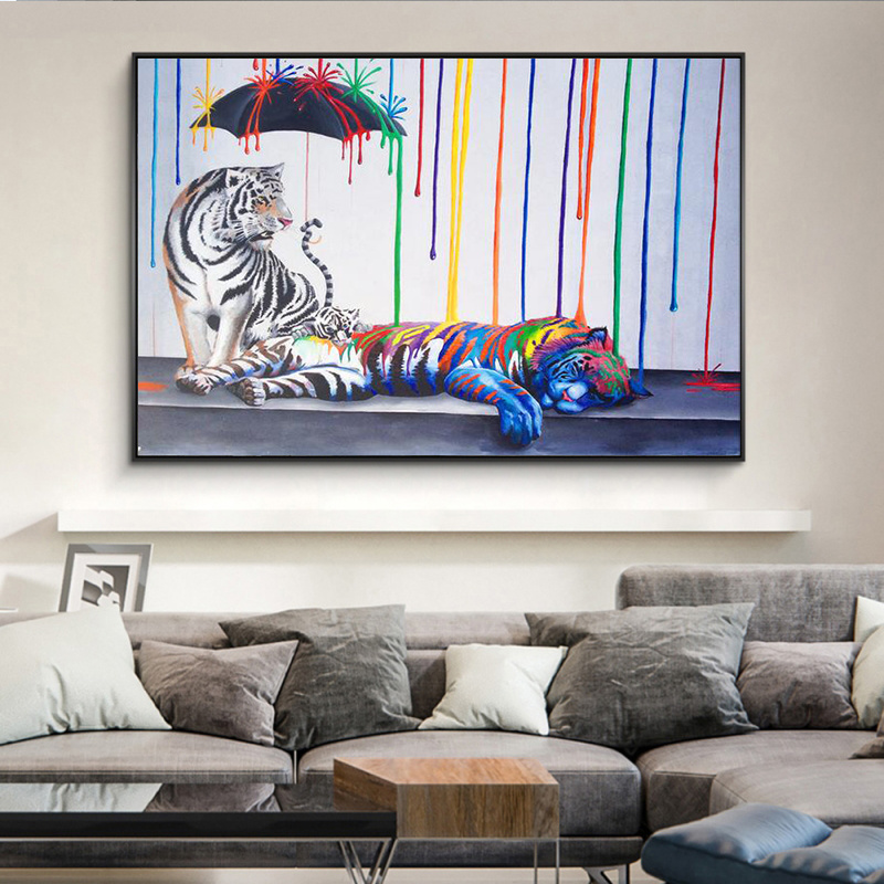 Tiger Graffiti Art Prints Modern Abstract Street Canvas Art Paintings On The Wall Posters And Prints Pop Art Pictures Home Decor