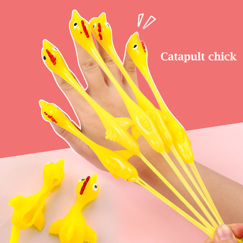 Finger Catapult Turkey Ejection Chicken Decompression Artifact Stick Wall Creative Vent Creative Trick Toy Five In A bag