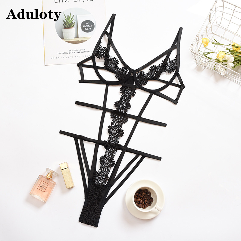 New womens sexy hollow crochet harness Teddy bodysuit steel ring gathered bra one-piece water-soluble flower underwear set, Red
New womens sexy hollow crochet harness Teddy bodysuit steel ring gathered bra one-piece water-soluble flower underwear set, Red