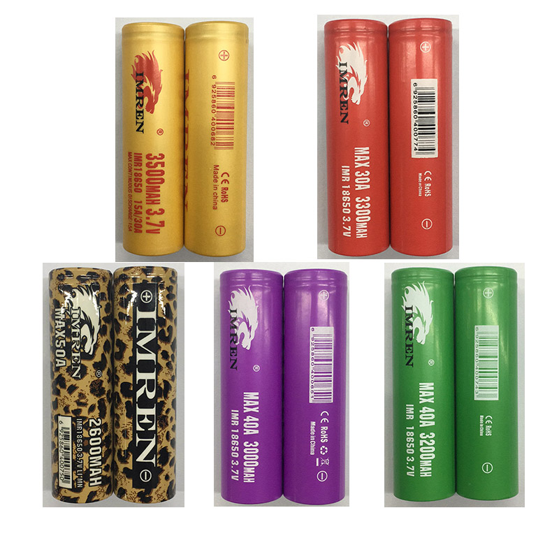 IMR 18650 Battery Gold Green Red Purple Leopard 3200mAh 3500mAh 3.7V 30A 40A 50A High Drain Rechargeable Lithium Vape Mod Battery
IMR 18650 Battery Gold Green Red Purple Leopard 3200mAh 3500mAh 3.7V 30A 40A 50A High Drain Rechargeable Lithium Vape Mod Battery