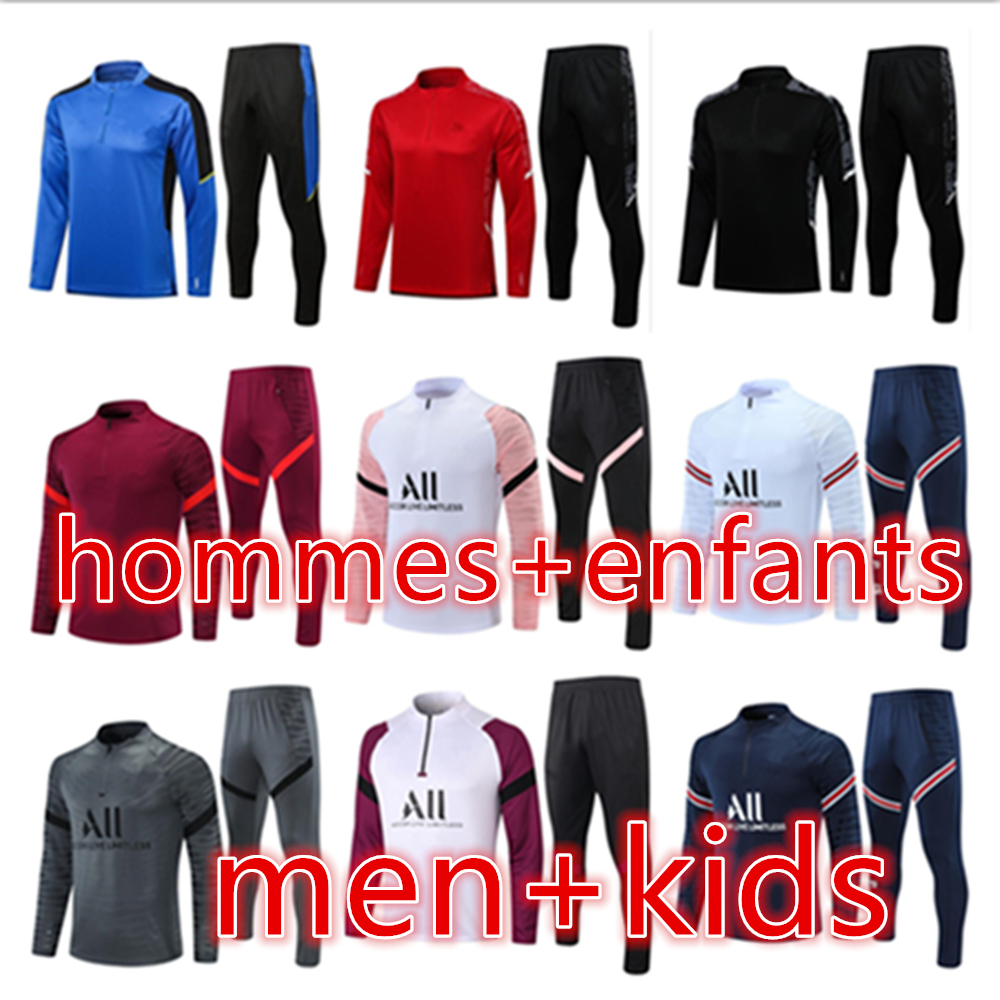 21 22 mens kids Manchester PARIS football tracksuit soccer training suit utd 2021 Man United MESSI MBAPPE survetement foot chandal futbol tracksuits jogging set, 18 
21 22 mens kids Manchester PARIS football tracksuit soccer training suit utd 2021 Man United MESSI MBAPPE survetement foot chandal futbol tracksuits jogging set, 18
