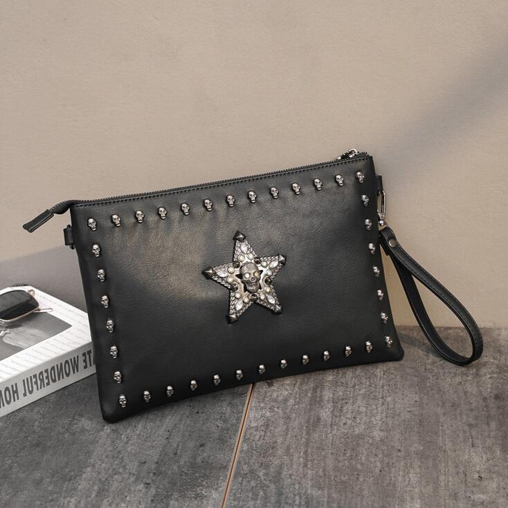 men leathers shoulder bags street personalized rivet punk clutch bag European and American popular diamond handbag horizontal multi-card leather storage wallet, Black3--s(boutique box)
men leathers shoulder bags street personalized rivet punk clutch bag European and American popular diamond handbag horizontal multi-card leather storage wallet, Black3--s(boutique box)