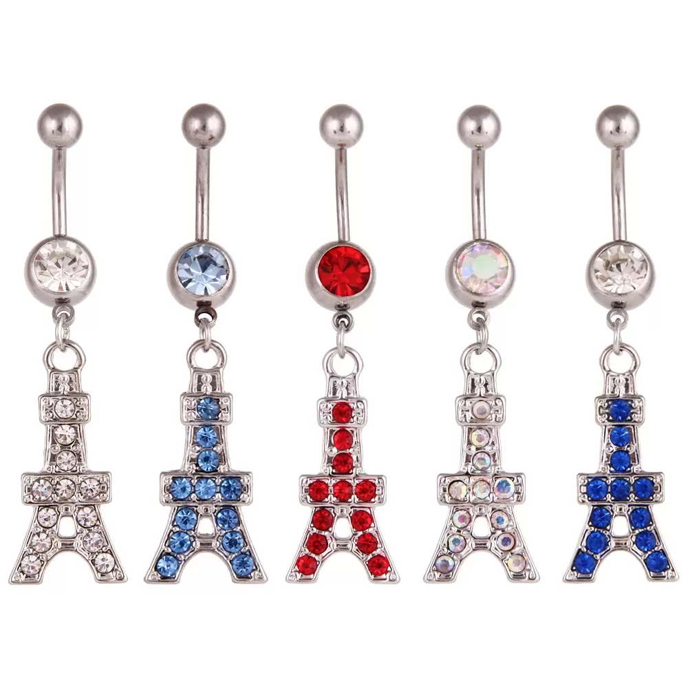 France Eiffel Tower Flower Belly Button Ring Surgical Steel Cute Navel Piercing Bulk Jewelry
France Eiffel Tower Flower Belly Button Ring Surgical Steel Cute Navel Piercing Bulk Jewelry