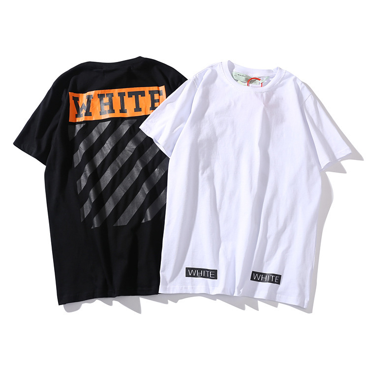 Ow Stripe Slash Off Short Sleeve Street Fashion Brand White Youth Leisure Cotton T-shirt for Men, White;black
Ow Stripe Slash Off Short Sleeve Street Fashion Brand White Youth Leisure Cotton T-shirt for Men, White;black