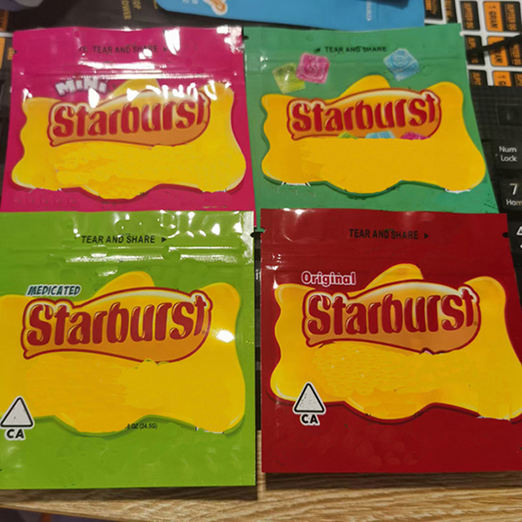 Starburst Gummies Mylar Bag 408mg Empty Edibles Warheads Airheads Cannaburst Sour Bites Package Zipper Storage Pouch For Retail Packaging
Starburst Gummies Mylar Bag 408mg Empty Edibles Warheads Airheads Cannaburst Sour Bites Package Zipper Storage Pouch For Retail Packaging