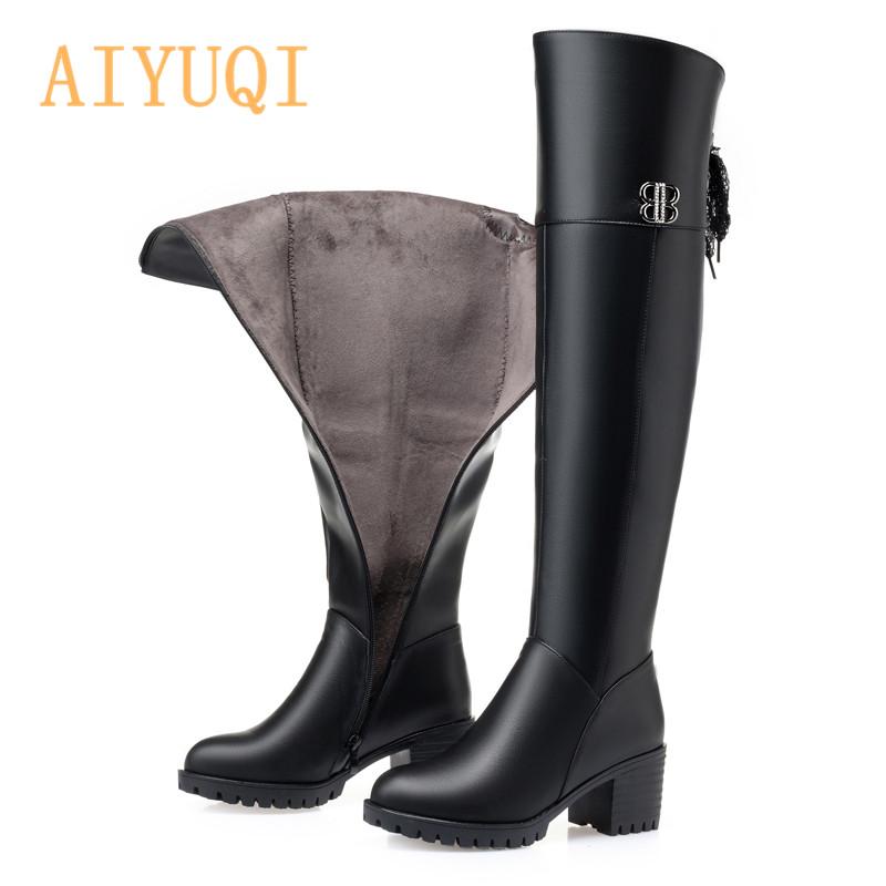 Boots AIYUQI Thigh High Women 2021 Over The Knee Genuine Leather Winter Large Size 41 42 43, Black single
Boots AIYUQI Thigh High Women 2021 Over The Knee Genuine Leather Winter Large Size 41 42 43, Black single