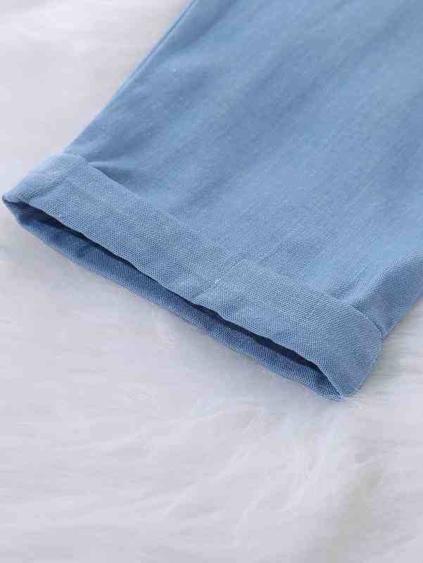 Baby Girl Bow Detail Paper Bag Waist Jeans SHE