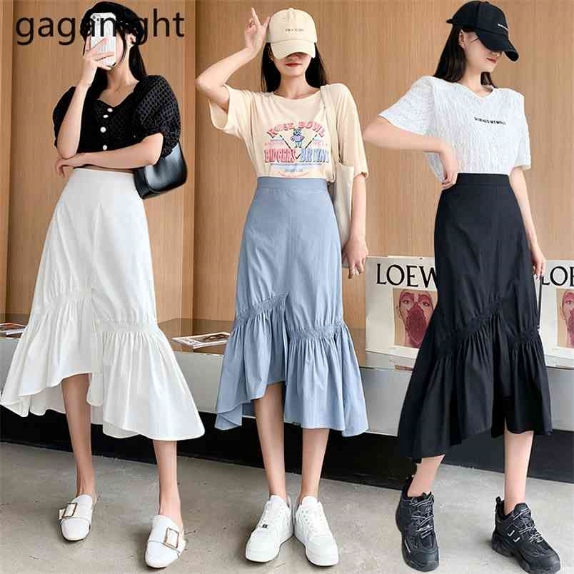 Summer Asymmetrical Ruffles Midi Skirt High Waist Slim Mermaid Women Solid Wrap Hip Trumpet Faldas 210601, Black
Summer Asymmetrical Ruffles Midi Skirt High Waist Slim Mermaid Women Solid Wrap Hip Trumpet Faldas 210601, Black
