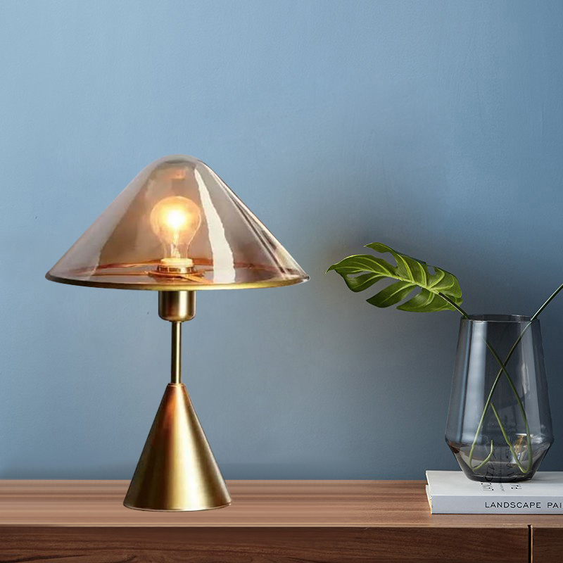 Elegant Glass Table Lamp with Nordic Mushroom Theme - Ideal for Contemporary Living Spaces and Bedrooms