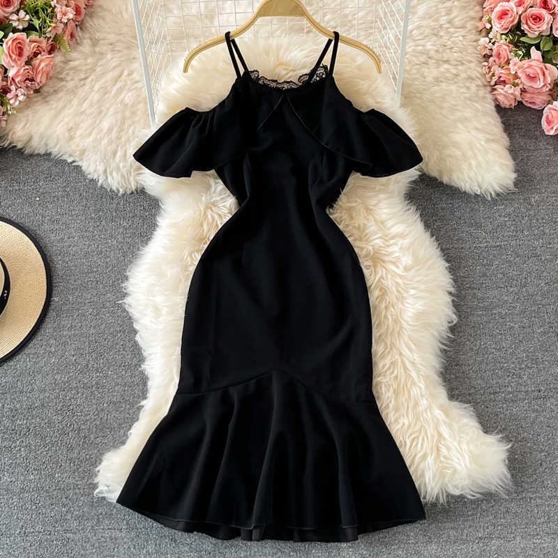 Black Spaghetti Strap Dress Women Sexy Off Shoulder Short Sleeve High Waist Bodycon Mermaid Vestidos Female Elegant Robe 2021 Y0603
Black Spaghetti Strap Dress Women Sexy Off Shoulder Short Sleeve High Waist Bodycon Mermaid Vestidos Female Elegant Robe 2021 Y0603