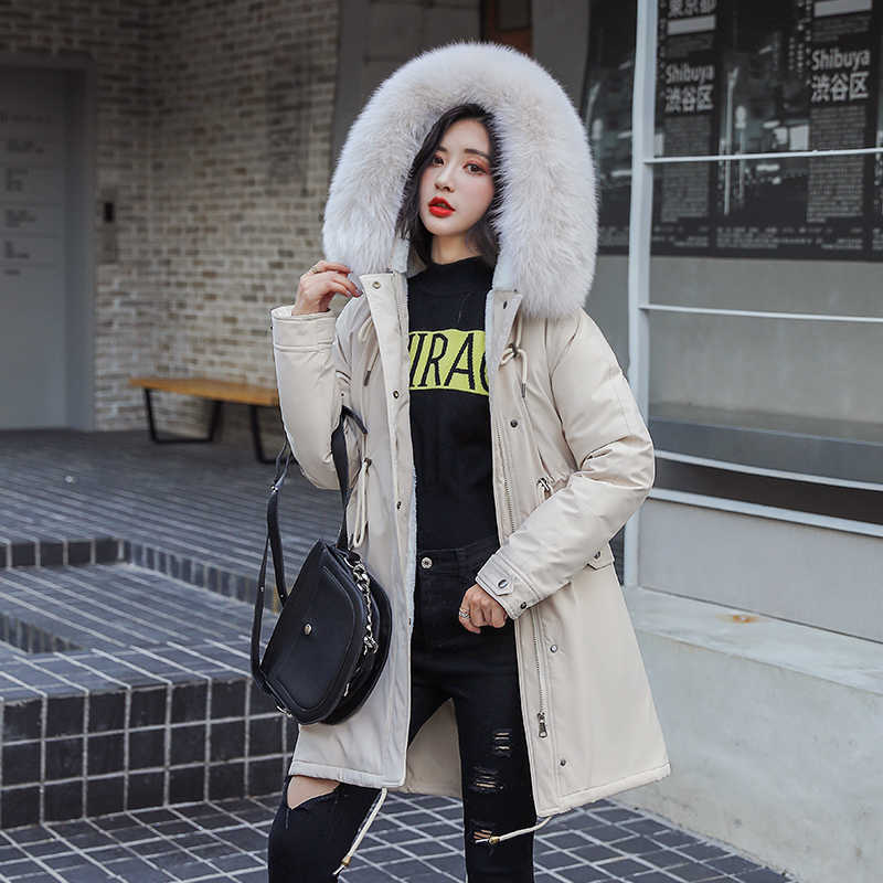 Women Long Coat Autumn Winter Warm Velvet Thicken Faux Fur Coats Parka Female Solid Big Pocket Jacket Outwear 210819