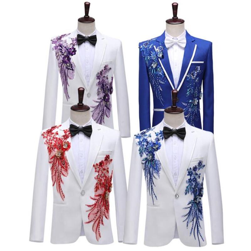 Men' Suits & Blazers Decal Sequins Blazer Men Groom Suit Set With Pants Mens Wedding Costume Singer Stage Clothing Formal Dress B346
Men' Suits & Blazers Decal Sequins Blazer Men Groom Suit Set With Pants Mens Wedding Costume Singer Stage Clothing Formal Dress B346