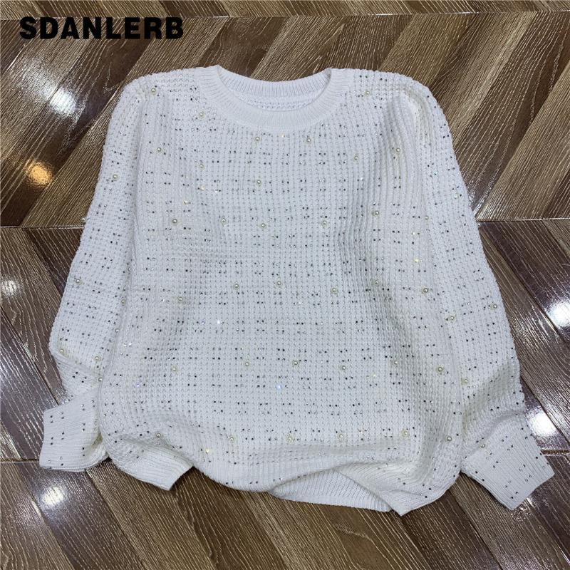 Women's Sweaters 2021 Winter Clothing Heavy Embroidery Drilling Beaded Decorative Round Neck Long Sleeve Sweater Pullover, White;black
Women's Sweaters 2021 Winter Clothing Heavy Embroidery Drilling Beaded Decorative Round Neck Long Sleeve Sweater Pullover, White;black