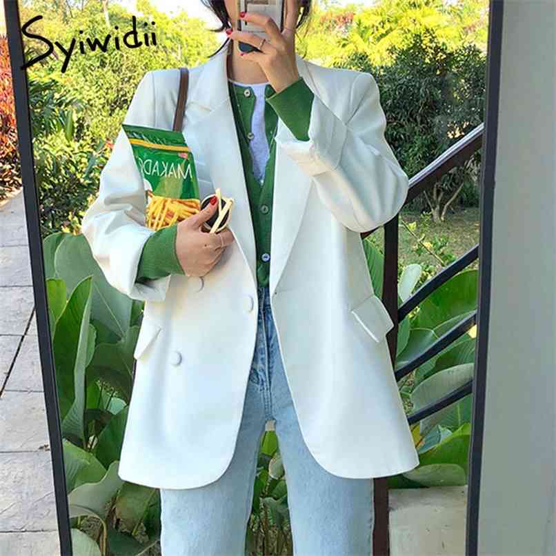 Suit Jacket White Blazers for Women Long Sleeve Oversized Coat Loose Green Blazer Office Ladies Black Tops 210607
Suit Jacket White Blazers for Women Long Sleeve Oversized Coat Loose Green Blazer Office Ladies Black Tops 210607