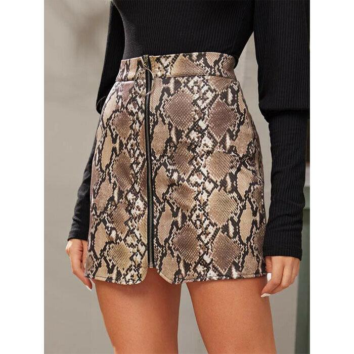 Vintage Black Split Side Snake Print Zip Up Party Skirt Woman Autumn 2021 High Waist Night Mini Skirts Sexy Short Pencil, As pic
Vintage Black Split Side Snake Print Zip Up Party Skirt Woman Autumn 2021 High Waist Night Mini Skirts Sexy Short Pencil, As pic