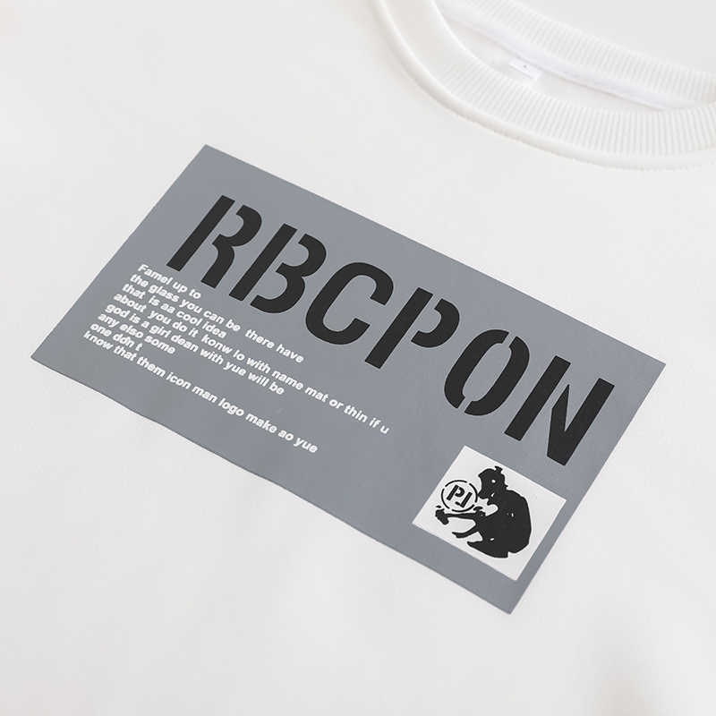 Autumn Men Hoodie Fashion Mens Long Sleeve Sweatshirt Hip Hop Printed Letter Male Fall Casual Loose White O-Neck Pullover 210927