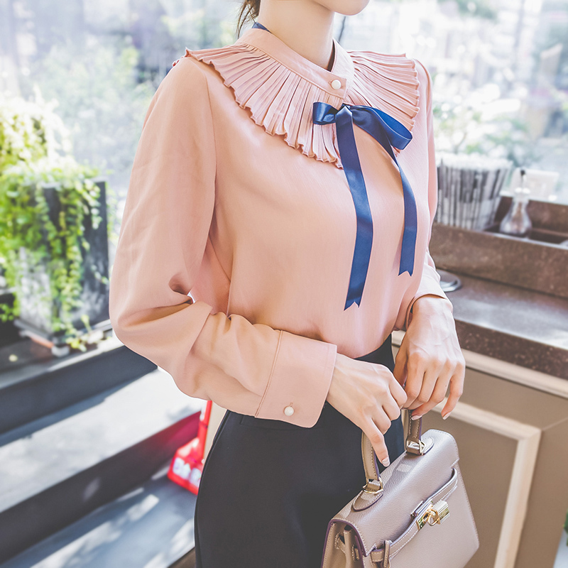 arrival winter shirt female chiffon women blouse long sleeve fashion sweet tops D69 30 210506