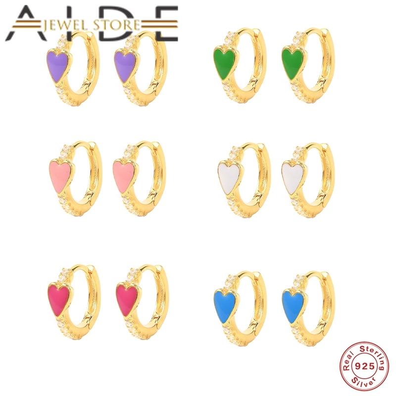 Hoop & Huggie Aide Genuine 925 Sterling Silver Enamel Circle Earring Colorful Dripping Oil Love Heart Earrings For Women Girl CZ Jewelry
Hoop & Huggie Aide Genuine 925 Sterling Silver Enamel Circle Earring Colorful Dripping Oil Love Heart Earrings For Women Girl CZ Jewelry