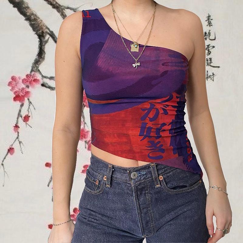 Women's Tanks & Camis T-Shirt Y2K Printed Vintage Corset Top Asymmetrical Skinny Crop Women Summer Harajuku 90S Streetwear Irregular Vest, White
Women's Tanks & Camis T-Shirt Y2K Printed Vintage Corset Top Asymmetrical Skinny Crop Women Summer Harajuku 90S Streetwear Irregular Vest, White