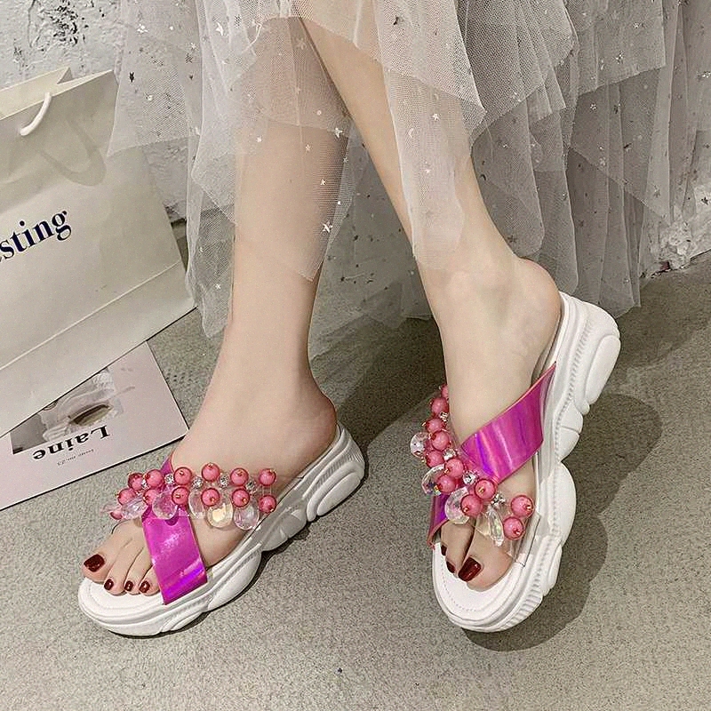 Rimocy Fashion Beaded Transparent PVC Sandals Women Summer 2020 Crystal Open Toe Platform Slides Woman Wedges Outdoor Slippers X4Xs#, Blue
Rimocy Fashion Beaded Transparent PVC Sandals Women Summer 2020 Crystal Open Toe Platform Slides Woman Wedges Outdoor Slippers X4Xs#, Blue