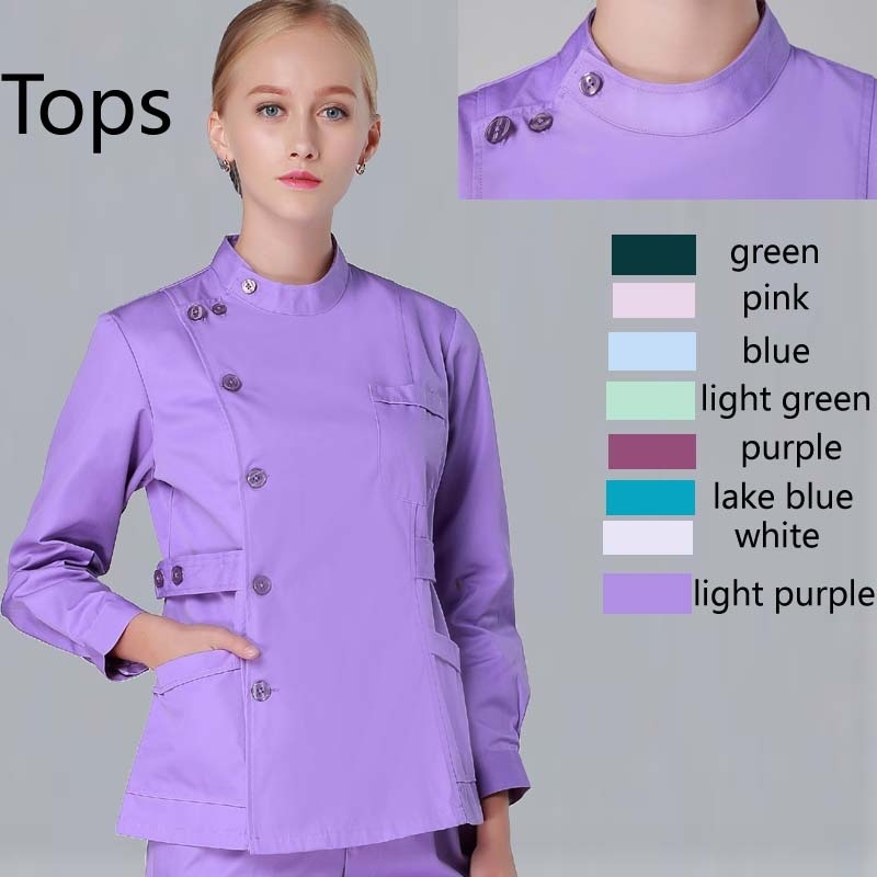 Women Long Sleeves Scrubs Mandarin Collar Scrub Tops Spa Beauty Salon Uniform Design Nursing Scrub (8 Colors), Purple
Women Long Sleeves Scrubs Mandarin Collar Scrub Tops Spa Beauty Salon Uniform Design Nursing Scrub (8 Colors), Purple