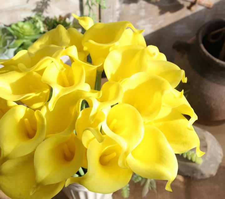 2021 purple Color Calla Lily Artificial Flowers Wedding Bouquet Latex Real Touch Calla Lily Wedding Flower Bouquet