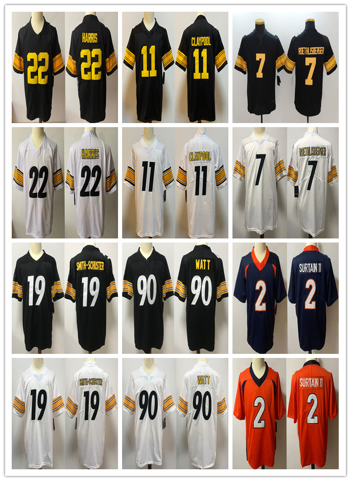 Men Women Youth 19 JuJu Smith-Schuster 90 T.J. Watt 22 Najee Harris 7 Ben Roethlisberger 11 Chase Claypool 2 Patrick Surtain II Football Jersey, Black;red
Men Women Youth 19 JuJu Smith-Schuster 90 T.J. Watt 22 Najee Harris 7 Ben Roethlisberger 11 Chase Claypool 2 Patrick Surtain II Football Jersey, Black;red