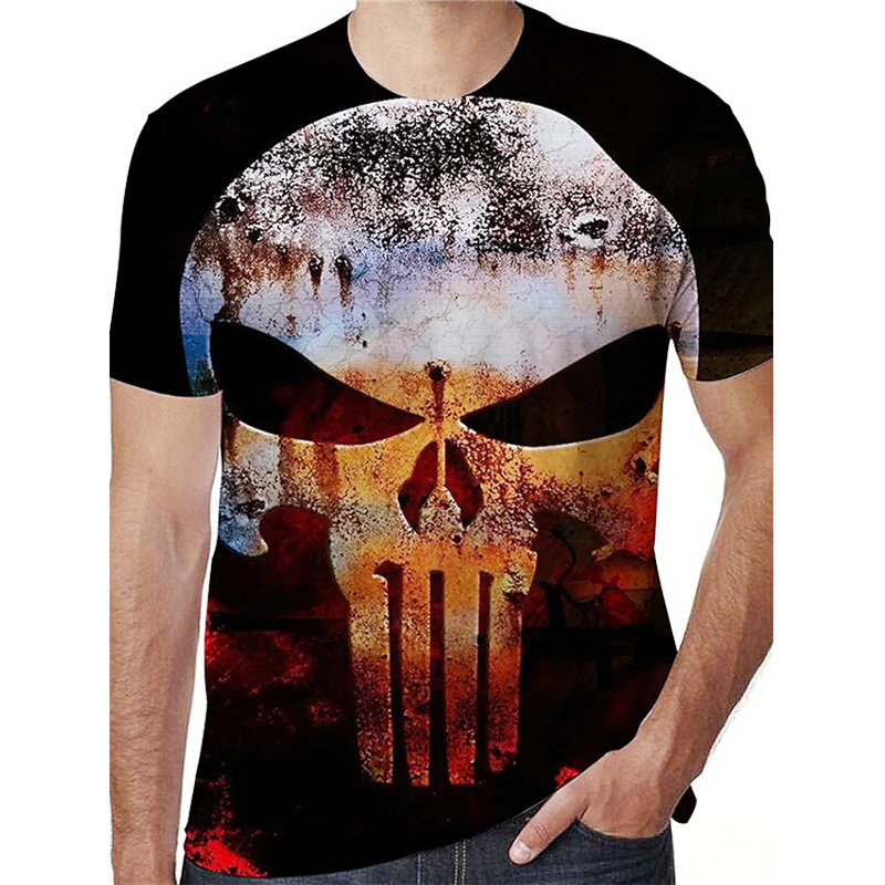 Rivet pattern 3D printed T shirt visual impact party Punk Gothic round neck High quality American muscle style short sleeves, Black
Rivet pattern 3D printed T shirt visual impact party Punk Gothic round neck High quality American muscle style short sleeves, Black